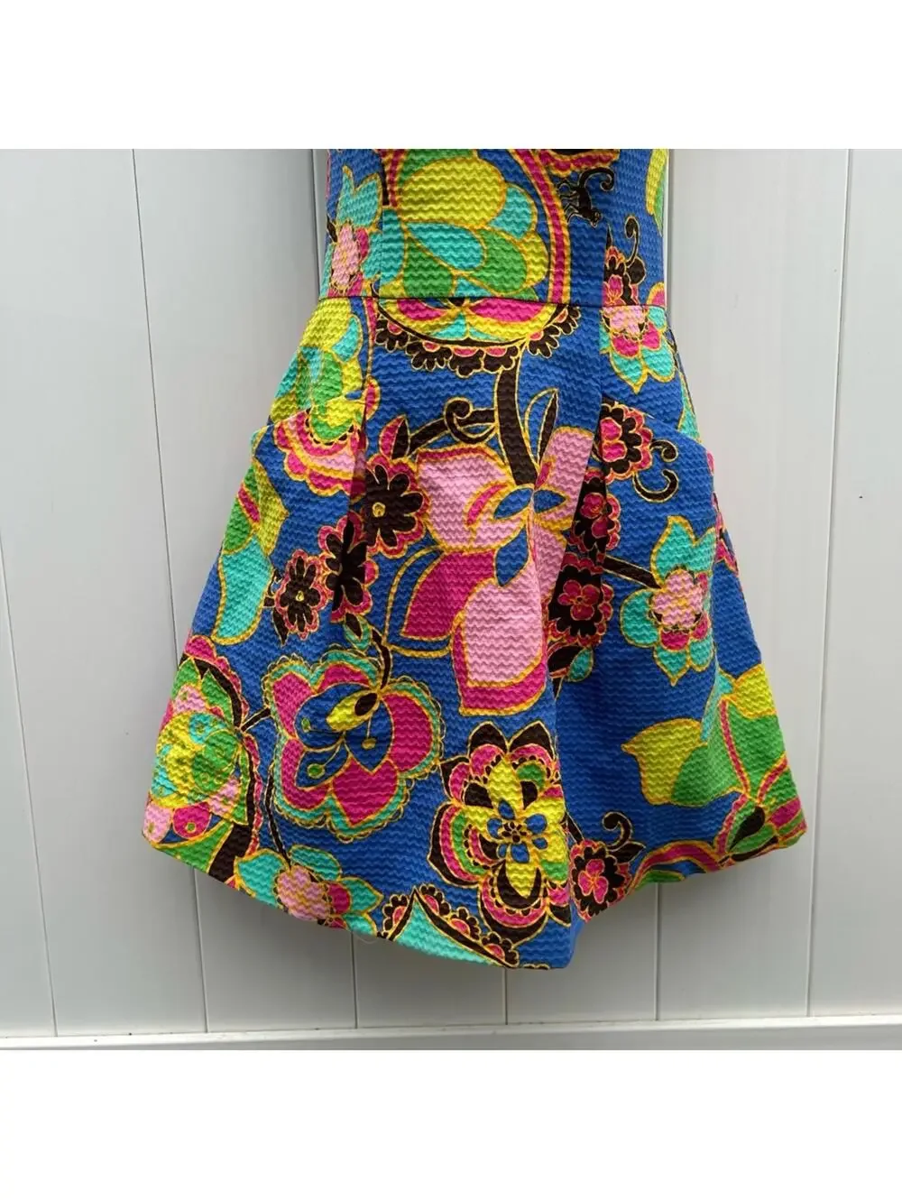 Lilly Pulitzer Bernadette Dress Starry Blue Drama Queen Print Pockets | Size 2 - Picture 2 of 13